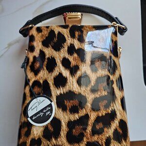 New Timmy Woods Beverly Hills "Reggie" Leopard Bag